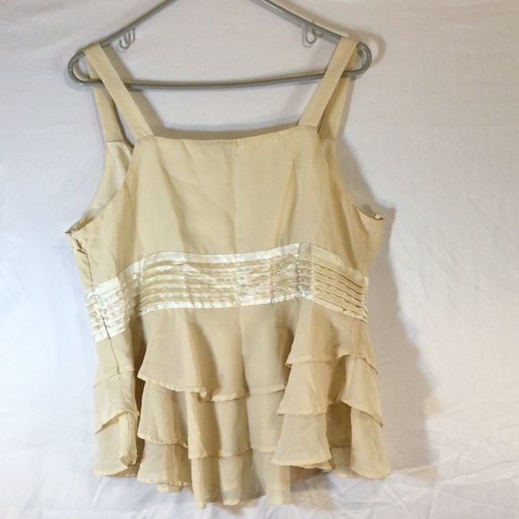 color code womens babydoll tank top beige size Large casual retro festival - Picture 2 of 6